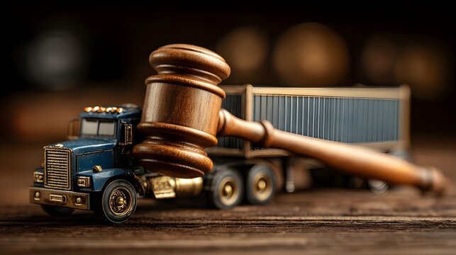 gavel on a black background