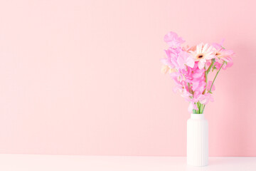 Fototapeta premium pink sweet pea flowers for background