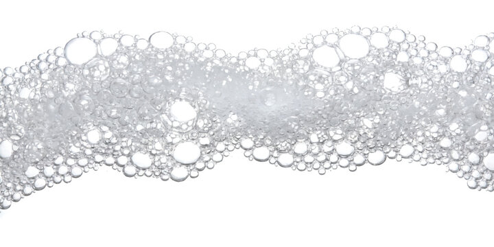 Soap bubbles and foam texture flowing in a wave shape