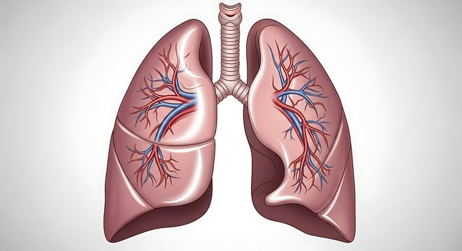 Human lungs anatomy medical illustration.