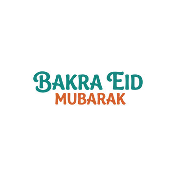 Bakra Eid Mubarak Typography Text Label Design