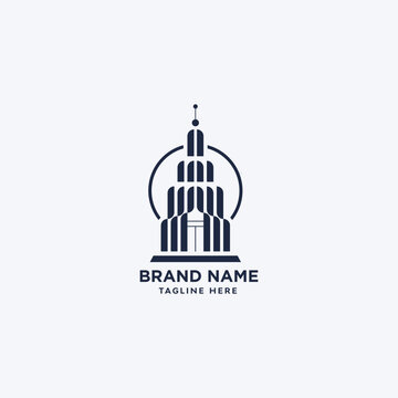 Modern Skyscraper Real Estate Logo Vector