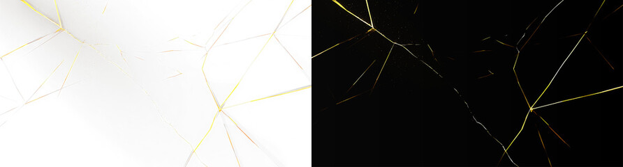 Realistic luxury geometric background, atmospheric minimalist golden constellation lines and cinematic light plexus on white and black backdrop © Maxim