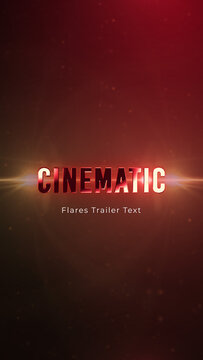 Cinematic Lens Flare Title Reveal &ndash; Letter by Letter Trailer Opener Vertical