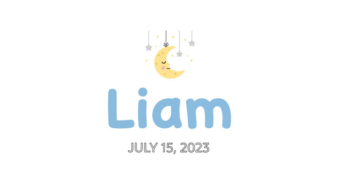 Baby Boy Name Liam Personalized Art.