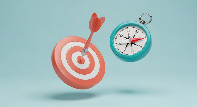 Target and clock symbolizing goal achievement and time management with achievement management business deadline objective strategy clockwork precision planning schedule efficiency progress