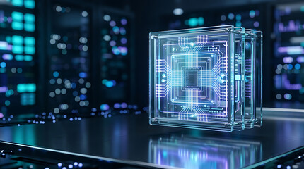 Fototapeta premium Glowing fiber optic network background representing global digital communication and data technology