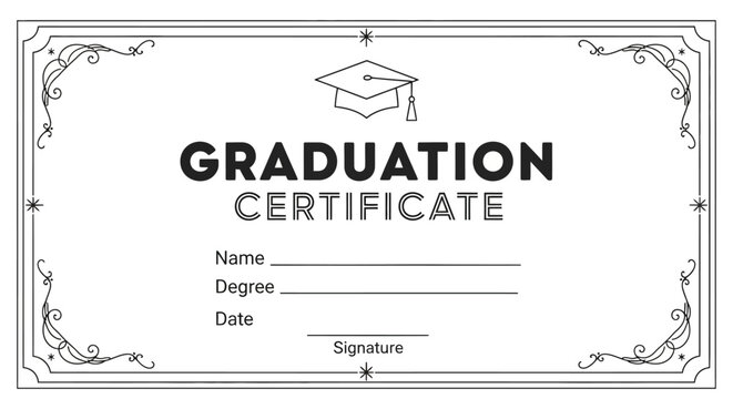 Graduation Certificate Template Vector
