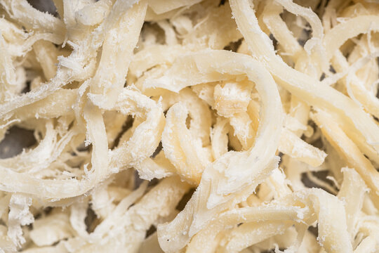 Macro Texture Of Dried Shredded Squid