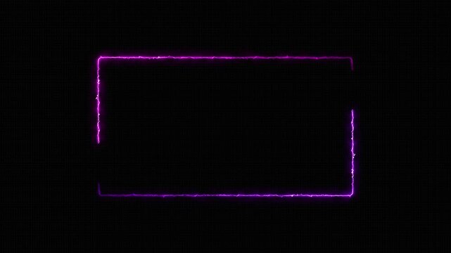 Neon looped light frame rotating for streaming video on a transparent background. Neon border overlay animation with transparent background for twitch and live stream