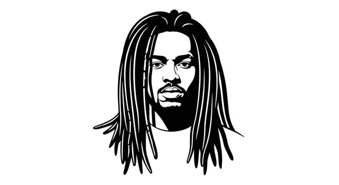Black man with dreadlocks portrait.