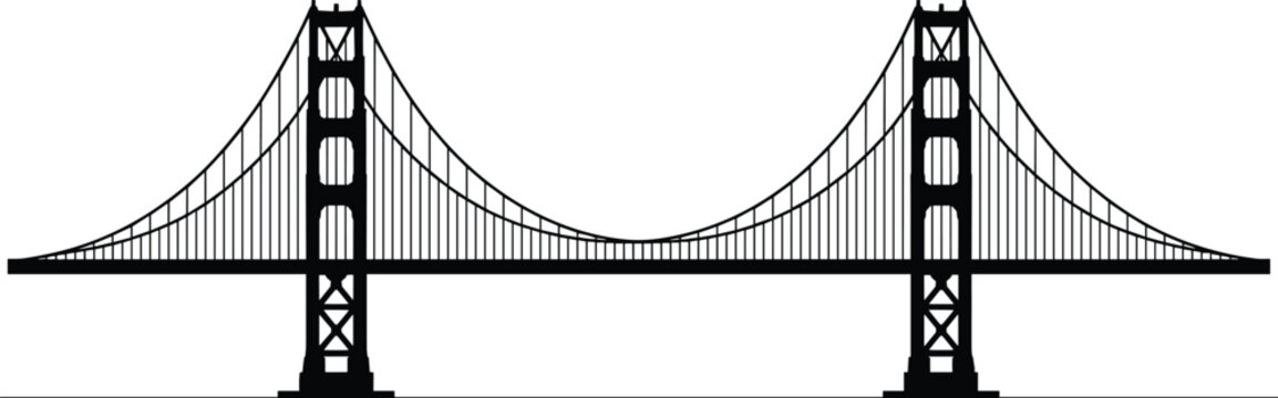Golden Gate Bridge silhouette, San Francisco landmark, suspension bridge, engineering, travel, architecture, tourism, city, bay, ocean, infrastructure