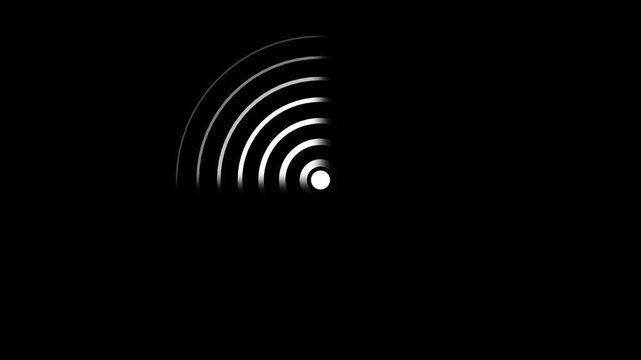 Animated fade wave wifi signal icon motion graphic overlay loop on transparent background
