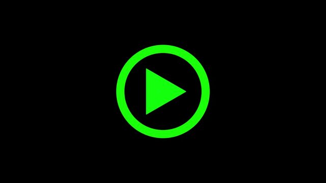 Minimalist white video play button icon on a black background