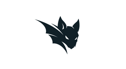 Naklejka premium Black silhouette of a bat head.