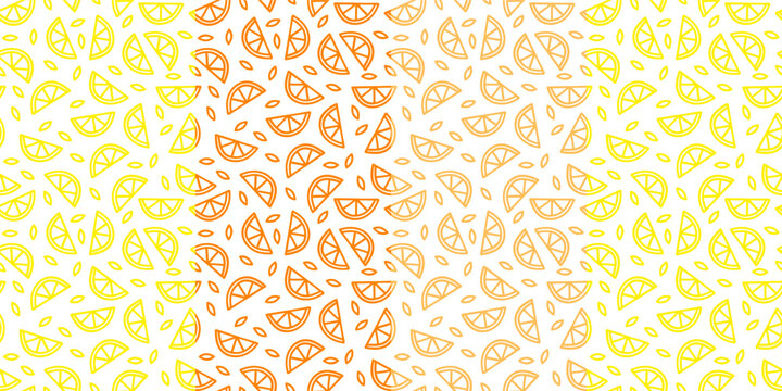doodle orange pattern. orange fruit pattern wallpaper. orange doodle fruit seamless pattern.
