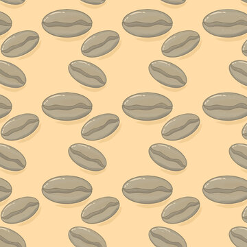 Seamless pattern coffee bean illustration 