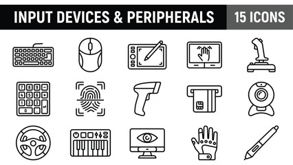 Input devices and peripherals icon set © @ahmedmaynul