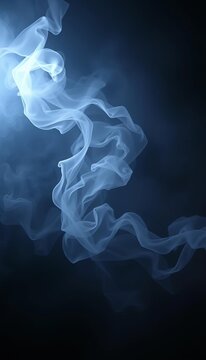 Ethereal tendrils of mist dance across the blackness, atmospheric, mysterious