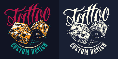 Fototapeta premium Dice tattoo art