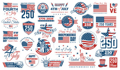 Naklejka na ściany i meble Celebrating 250 years of usa