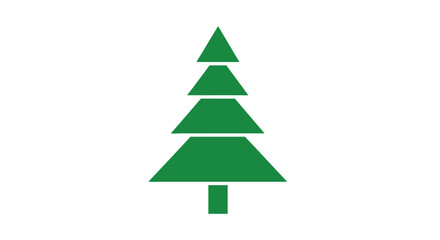 Obraz premium Green Christmas Tree Icon Symbol.
