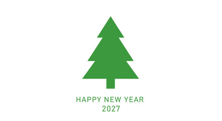 Obraz premium Green Christmas Tree Icon Symbol.