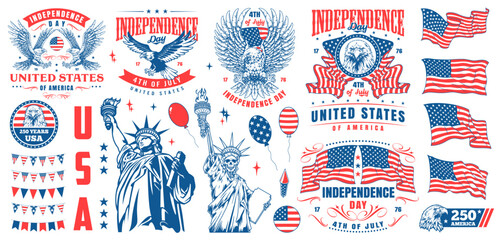 Naklejka na ściany i meble USA Independence symbols