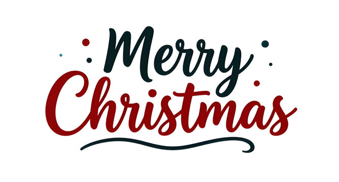 holiday greeting "Merry Christmas" rendered in an elegant black script against a solid white background