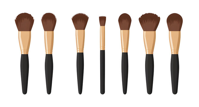cosmetic, makeup, brush, beauty, powder, blush, foundation, fashion, salon, skincare, applicator, vector, illustration, glamour, feminine, tool, professional