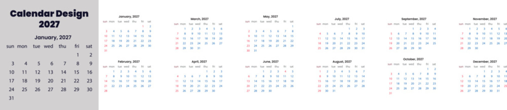 Calendar Design 2027 Template