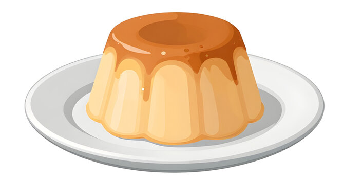 pudding, caramel, custard, dessert, sweet, flan, creamy, food, bakery, delicious, vector, illustration, caramelized, gourmet, treat, pastry, homemade