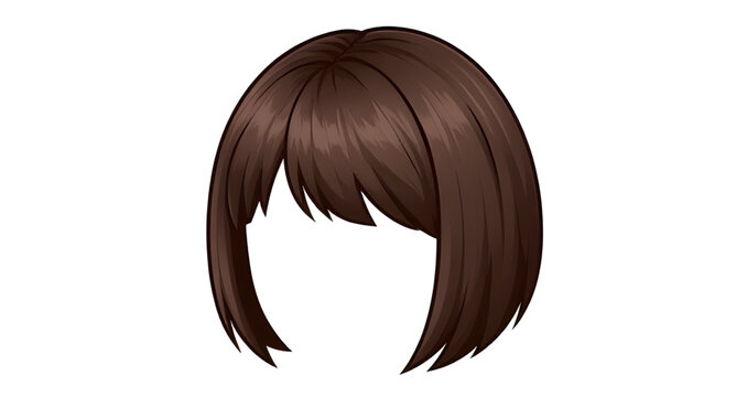 wig, hair, women, female, hairstyle, beauty, fashion, salon, brunette, blonde, curly, straight, isolated, vector, illustration, cosmetic, glamour