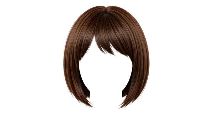 wig, hair, women, female, hairstyle, beauty, fashion, salon, brunette, blonde, curly, straight, isolated, vector, illustration, cosmetic, glamour