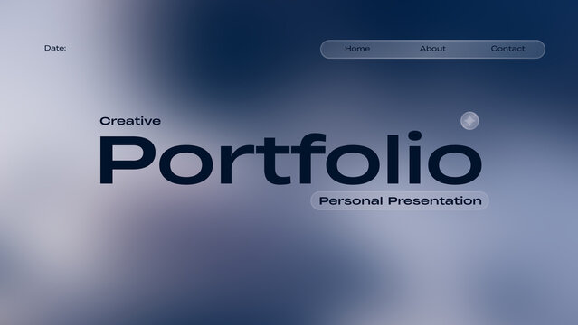 Modern Creative Portfolio Personal Presentation Website Landing Page Template Design with Abstract Blurred Blue Gradient Background