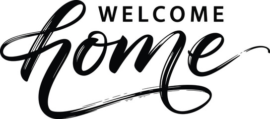 Welcome home typography text cozy calligraphic quote vector illustration © Rashed