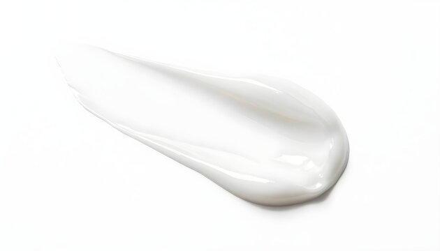A smooth, translucent white cosmetic cream swatch on a clean white background