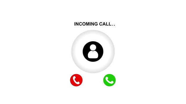 Incoming Call Animation with Green and Red Call Buttons Incoming Call Animation with User Avatar