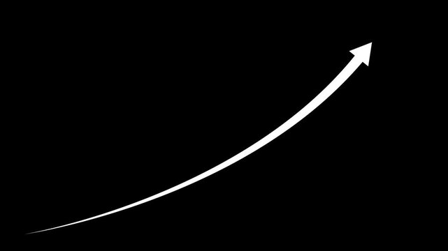 Upward Curving Arrow Trajectory Showing Growth Progress Success Concept upward arrow