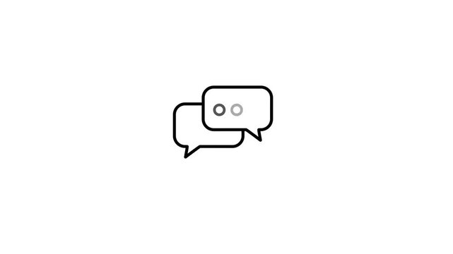 Chat with speech bubbles and three dots representing digital communication social media messaging app concept isolated on white background minimalist modern style