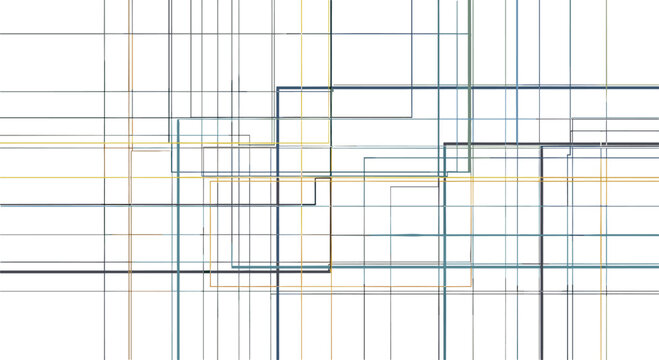 Minimalist abstract geometric pattern featuring a grid of intersecting horizontal and vertical lines in subtle, muted earth tones on a clean white background.