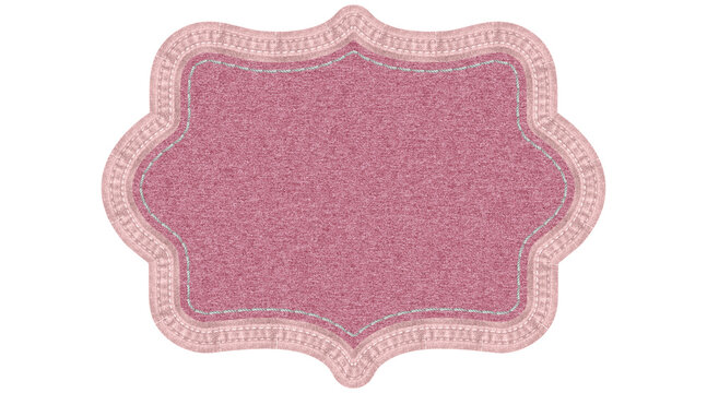 blue denim fabric patch isolated on transparent background, 