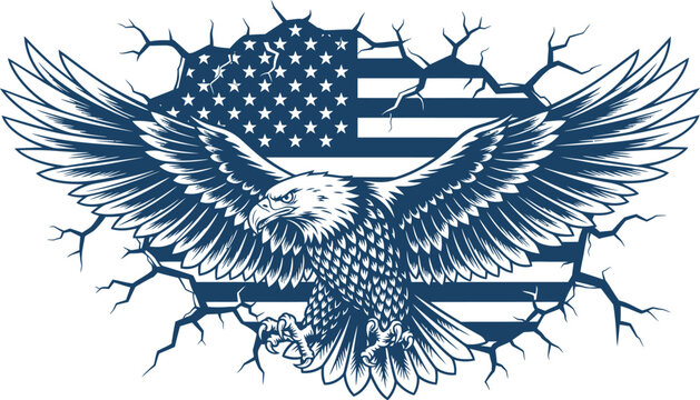 Patriotic american eagle 4th of july independence day graphic