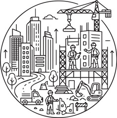 Fototapeta premium Construction and City Development