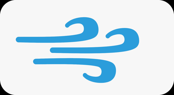 Blue Wind Symbol Icon - Gentle Breeze Representation
