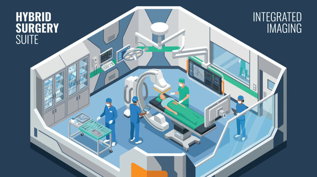 Modern Hybrid Surgery Suite with Integrated Imaging Technology.