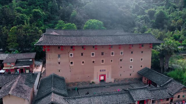 Traditional Hakka Tulou Earthen Building in Fujian China