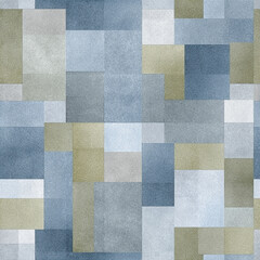 Fototapeta premium Soft Blue and Sage Geometric Paper Patchwork Pattern