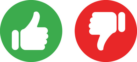 Like and dislike icons thumbs up thumbs down vector illustration set © Rashed