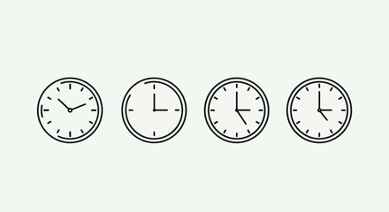 Fototapeta premium Clock icons showing different time